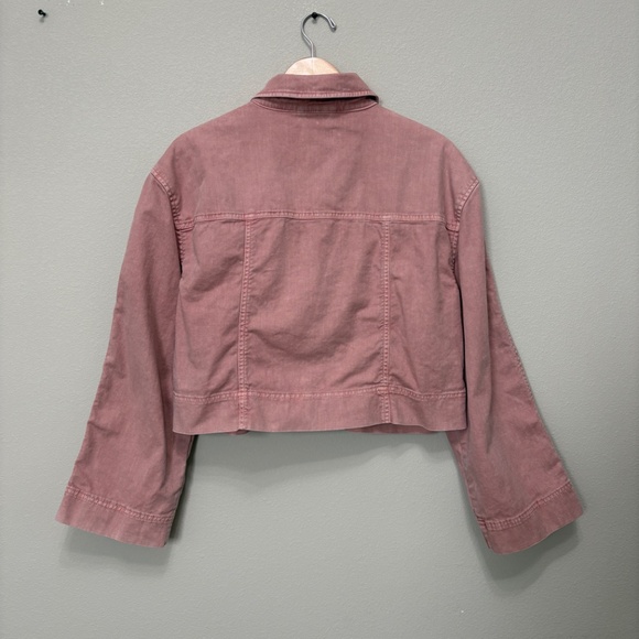 LOFT Wide-Sleeve Oversized Cropped Denim Jacket - Mauve Muse, M - NWOT - Picture 6 of 8